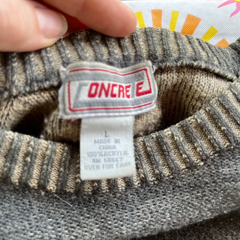 Concrete Gray Ribbed Sweatshirt Hoodie